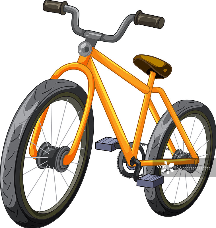 明亮的橙色自行车，轮胎设计细致入微图片素材