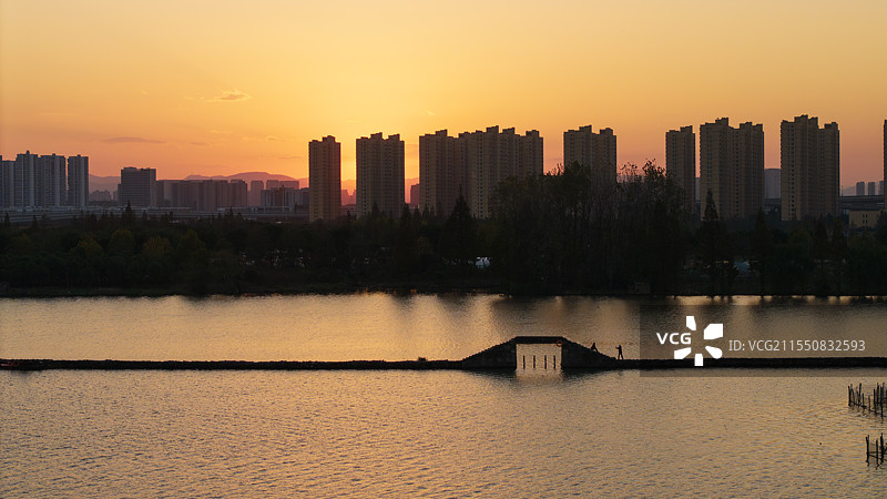 犭央犭茶湖（昂桑湖）避塘，绍兴古纤道图片素材