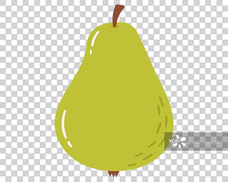 卡通手绘风格的简单水果梨图片素材