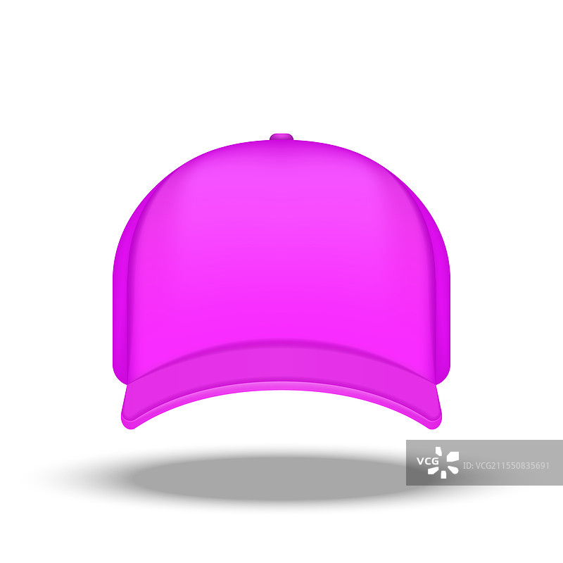 生动的粉色棒球帽正面视图，逼真的3D效果图片素材
