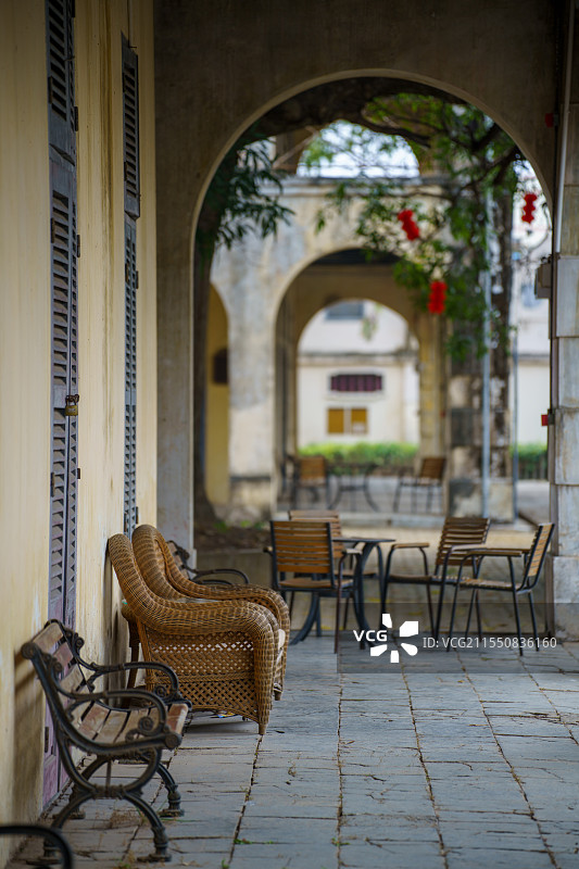 广西崇左龙州旅游法国领事馆旧址的欧式建筑图片素材
