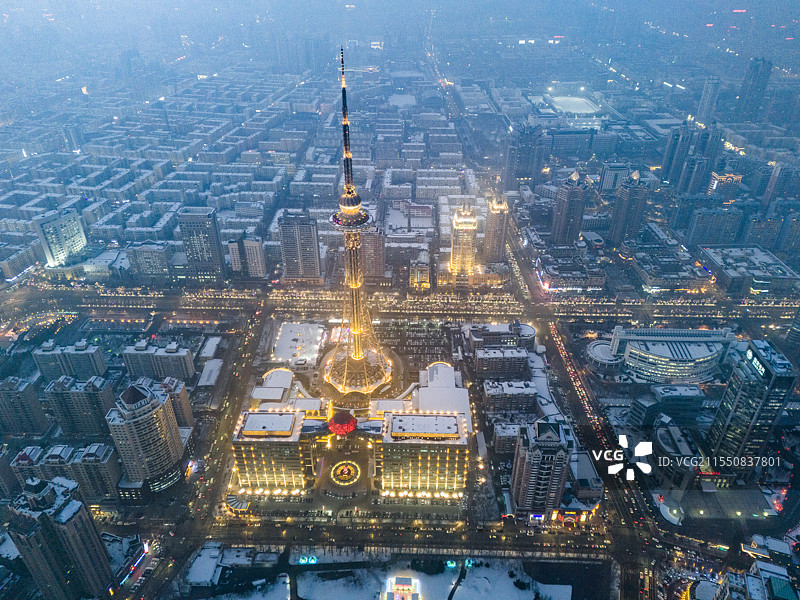 哈尔滨龙塔航拍图片素材
