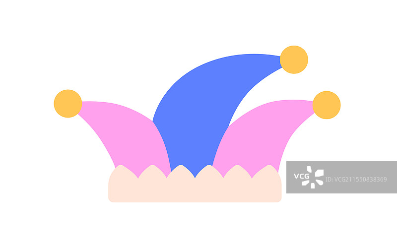 小丑帽，尖顶帽，带有毛球，马戏团图片素材