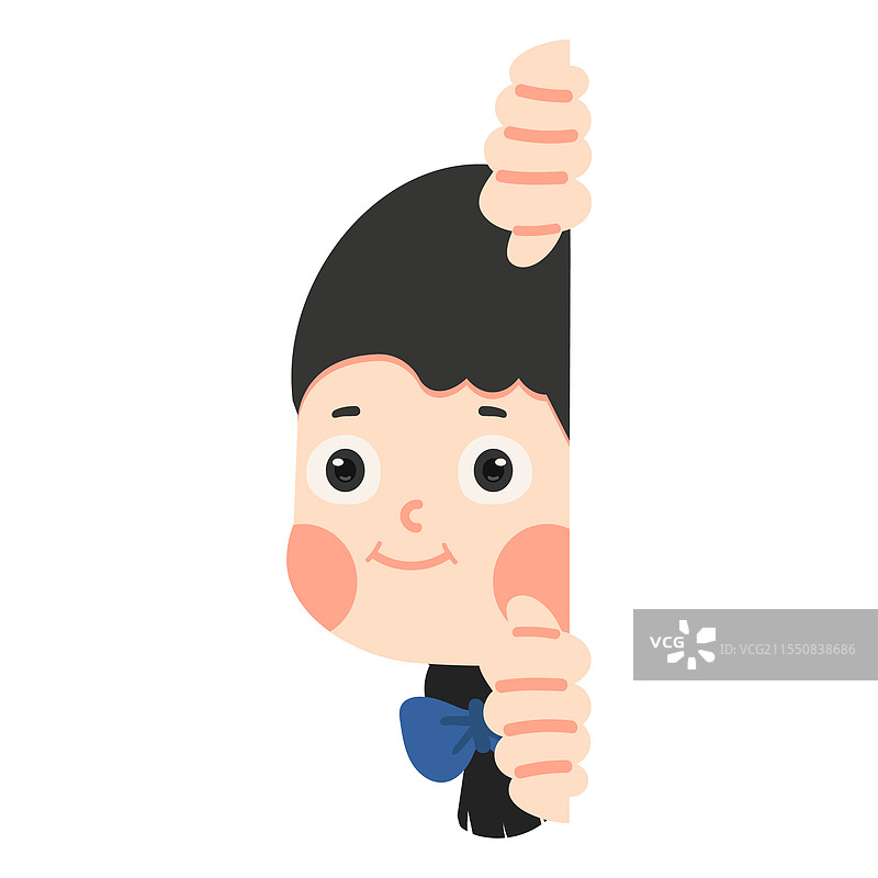 可爱的小女孩在玩捉迷藏游戏图片素材