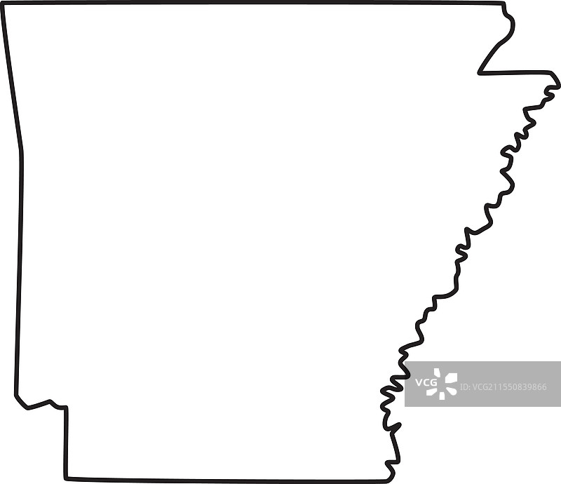 阿肯色州地图，标注地标和特征图片素材