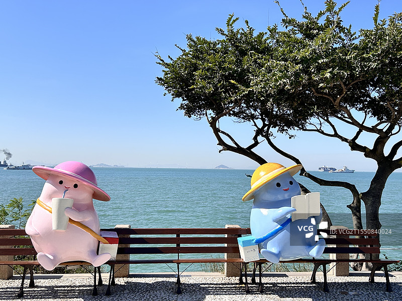 桂山岛海边雕塑图片素材