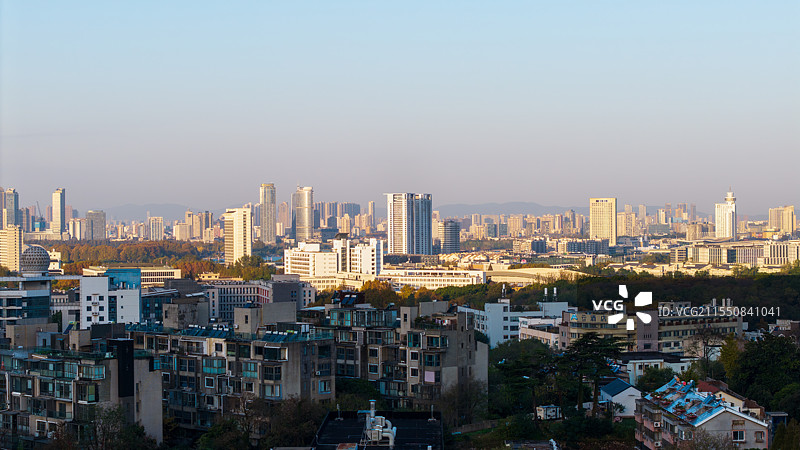 南京市城市天际线航拍图片素材