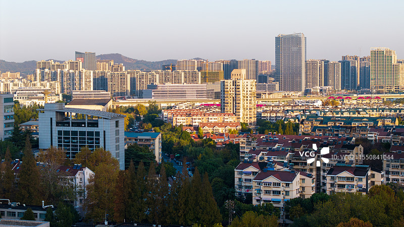 南京市城市天际线航拍图片素材