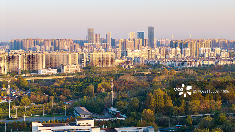 南京市城市天际线航拍图片素材