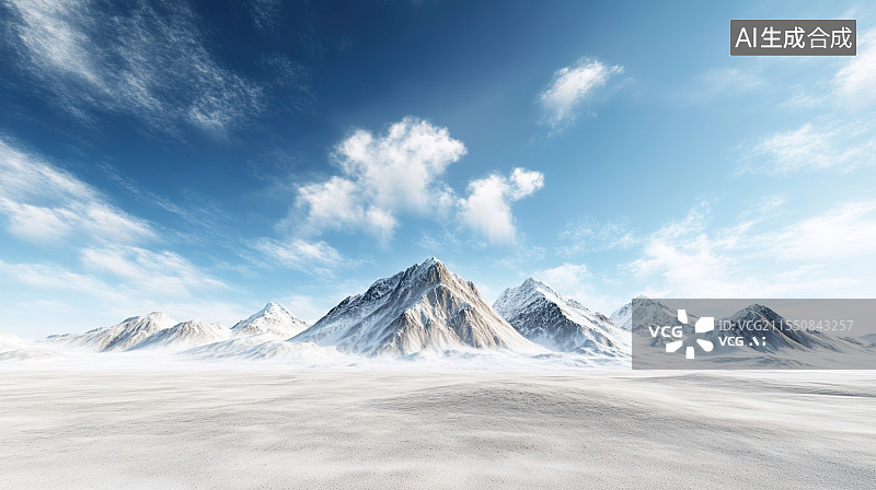 【AI数字艺术】雪山 冰湖 冰川图片素材