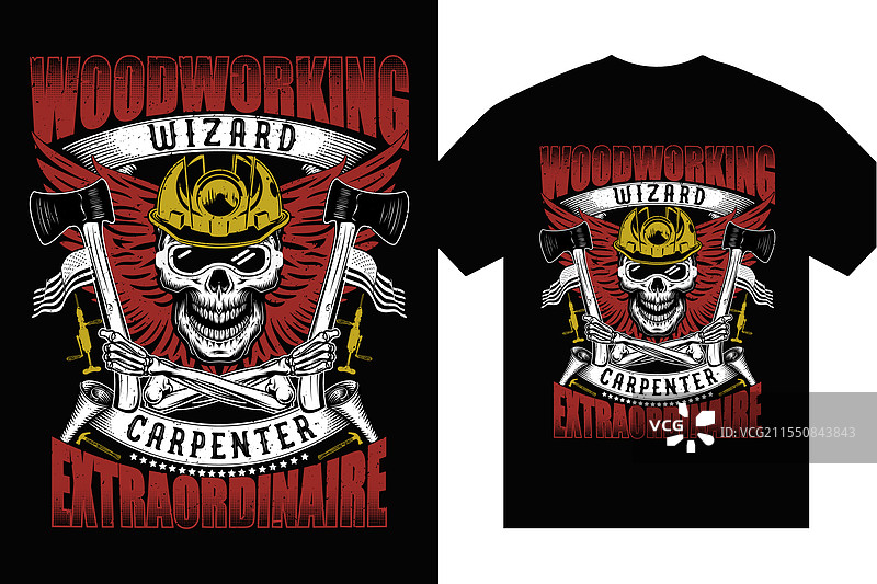 美国木匠T恤设计图片素材