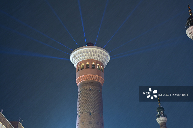 新疆国际大巴扎夜景图片素材