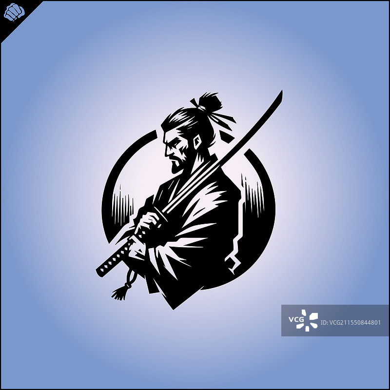 武士日本战士与武士刀图片素材