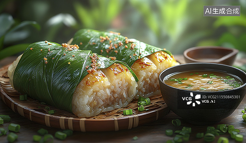 【AI数字艺术】端午节粽子，屈原，粽叶，粽子，端午节，国潮，中国风图片素材