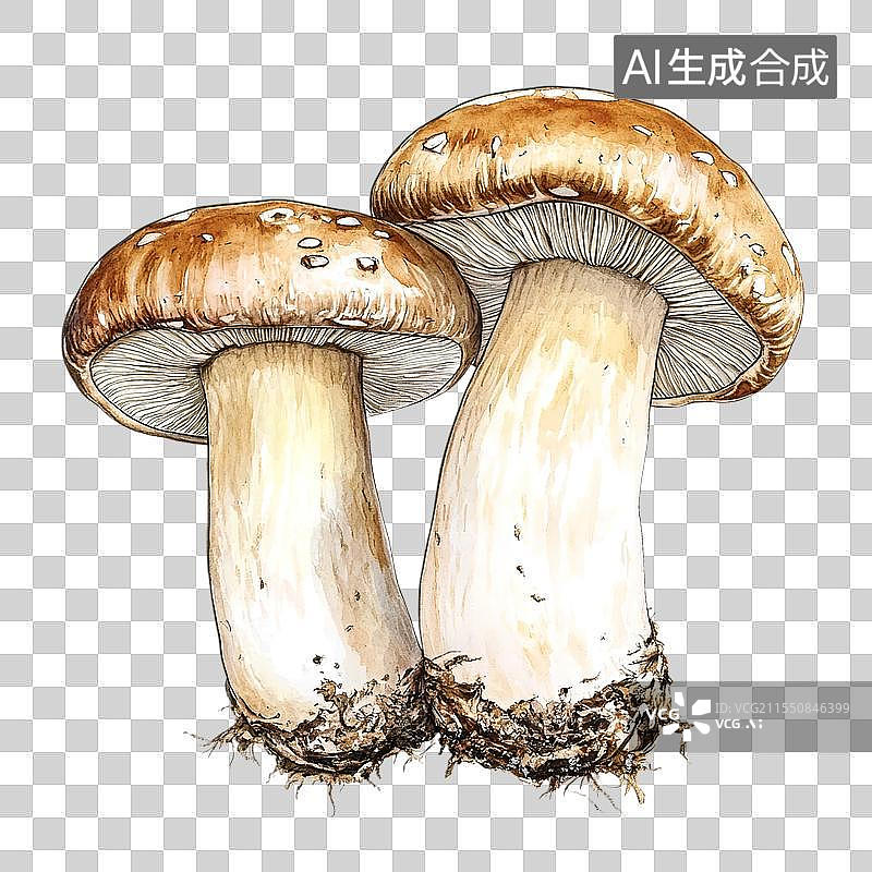 【AI数字艺术】蘑菇松茸元素图片素材