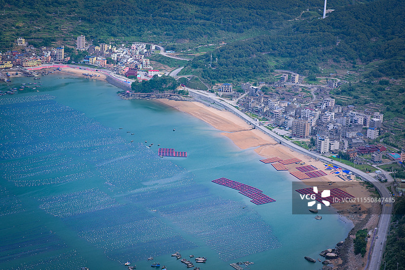 俯瞰有着鲍鱼之乡美誉的连江奇达村。图片素材