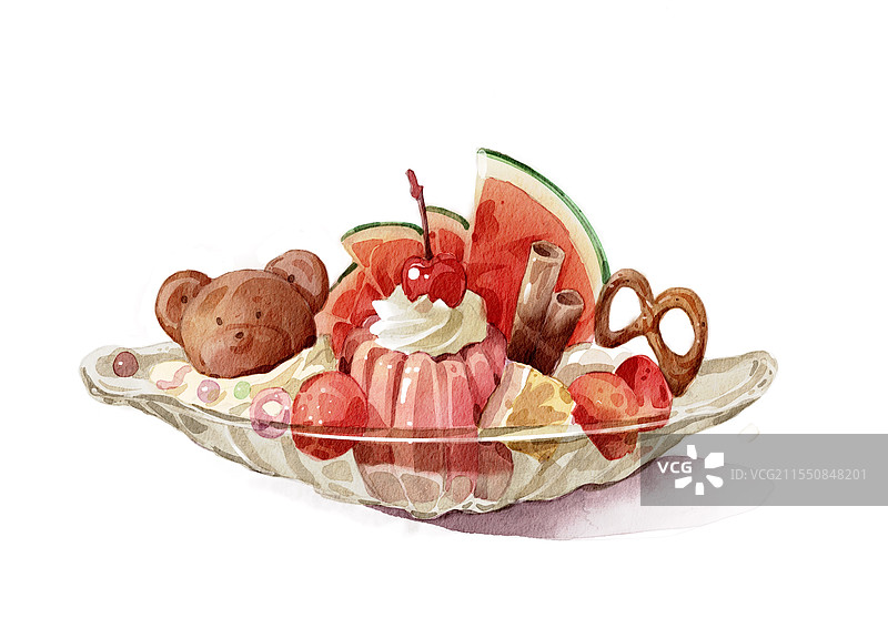 水彩动物卡通游乐园欢乐气氛图片素材