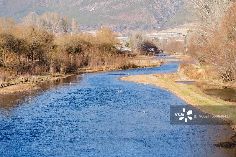 云南大理沙溪玉津桥--冬日田园图片素材