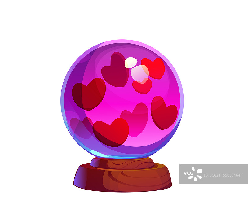 情人节假期的水晶球与心形图案图片素材