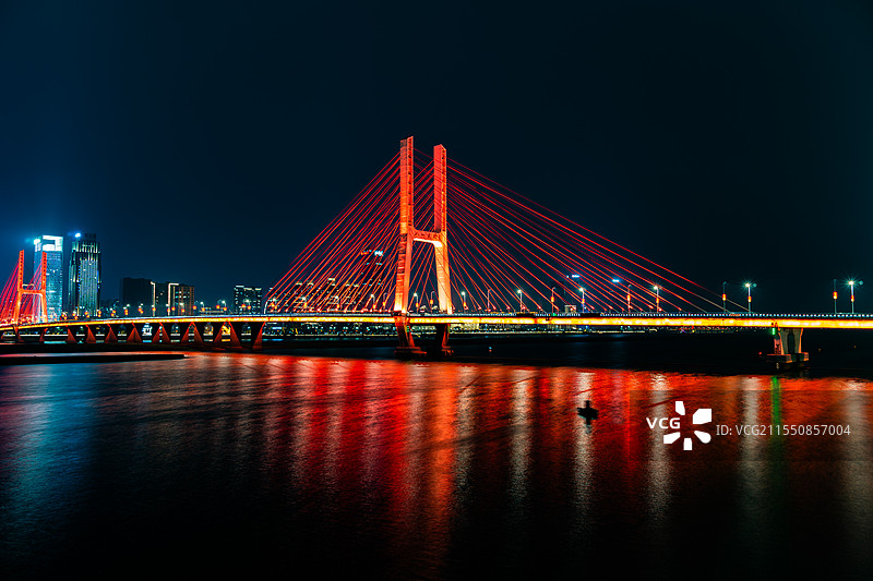 南昌八一大桥夜景图片素材