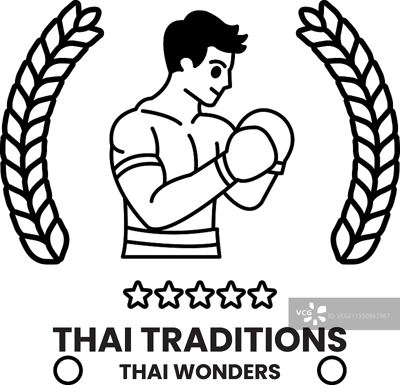 泰拳概念的线条风格图片素材