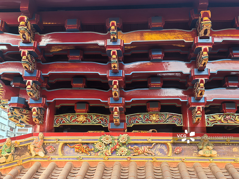 石码古镇-关帝庙-屋顶细节图片素材