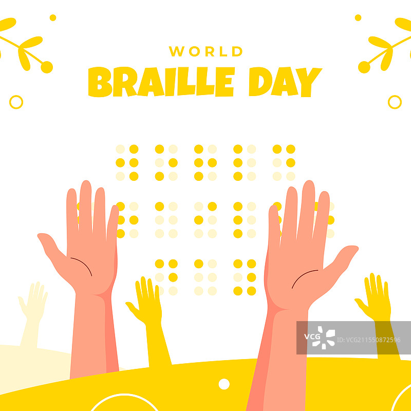 手绘盲文日作为象征图片素材