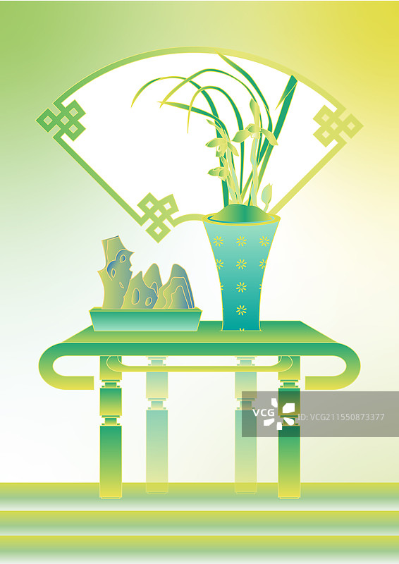 国风春日园林赏兰花图片素材