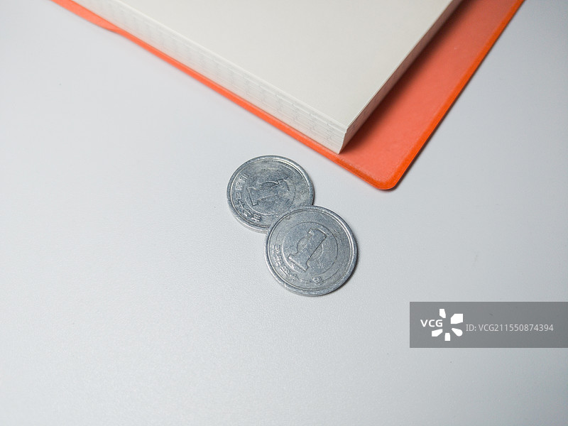 日元硬币特写图片素材