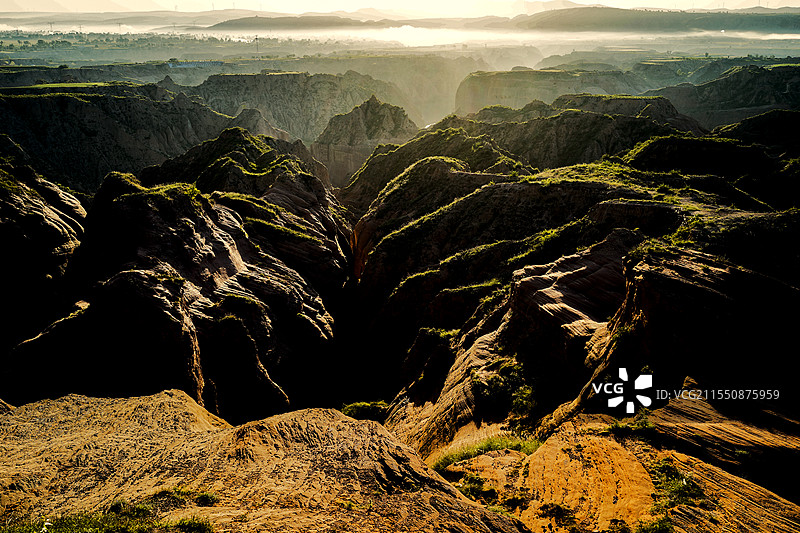 陕西榆林靖边·龙洲丹霞地貌自然景观公园图片素材