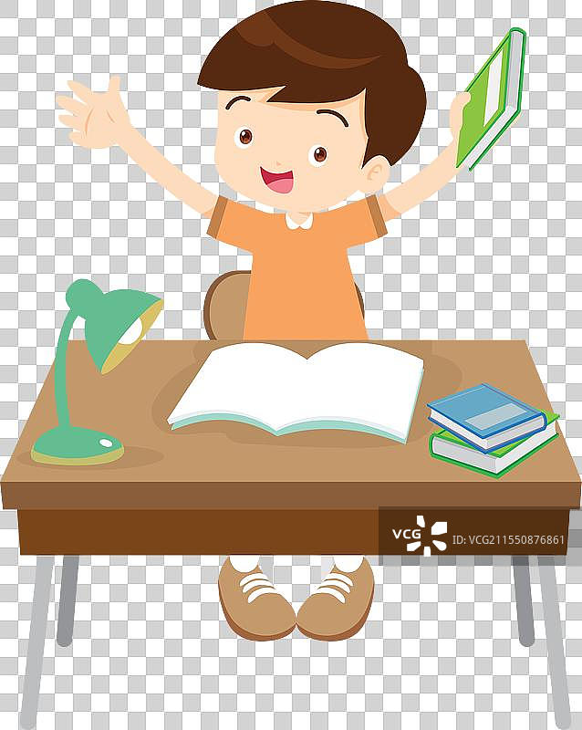 学生坐在桌子上做作业图片素材