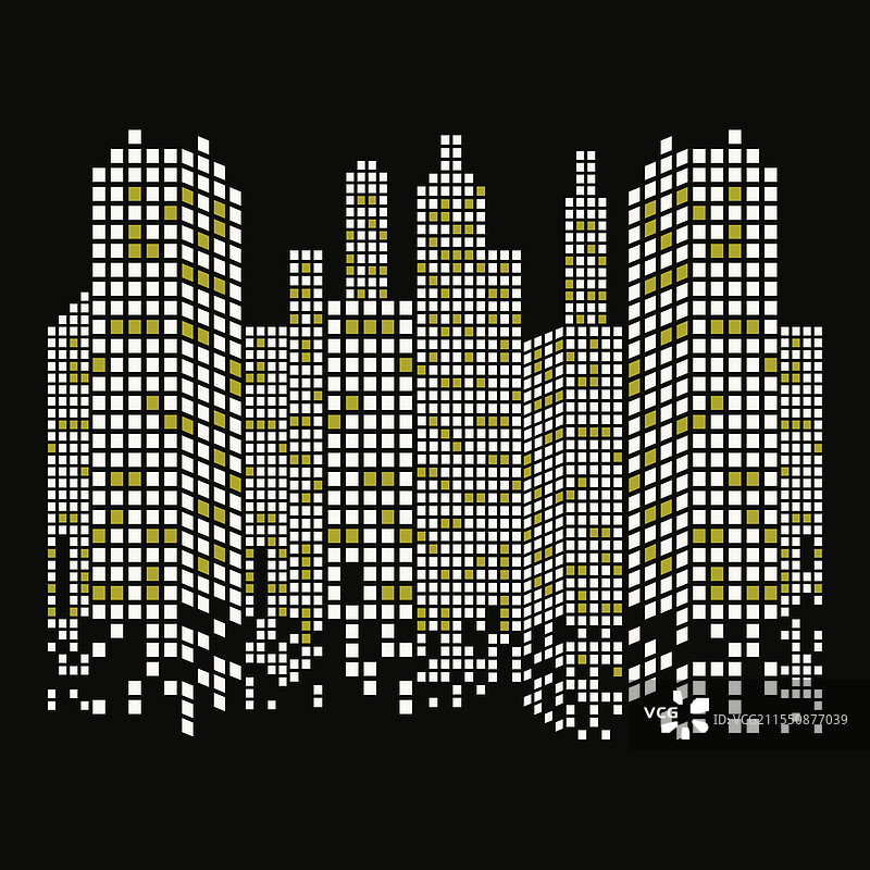 傍晚城市景观的全景设计图片素材