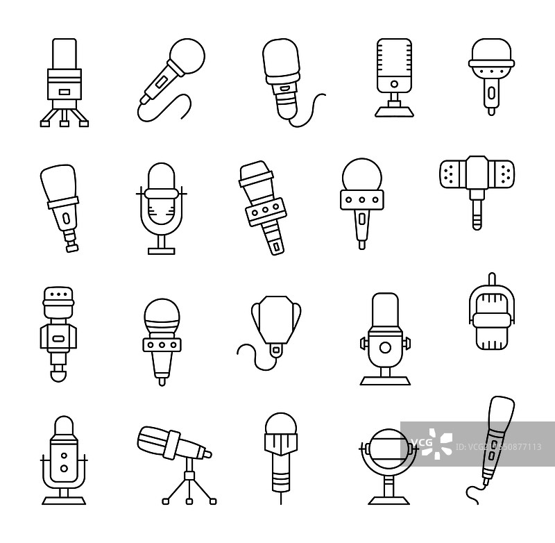 一组独特的专业麦克风图片素材
