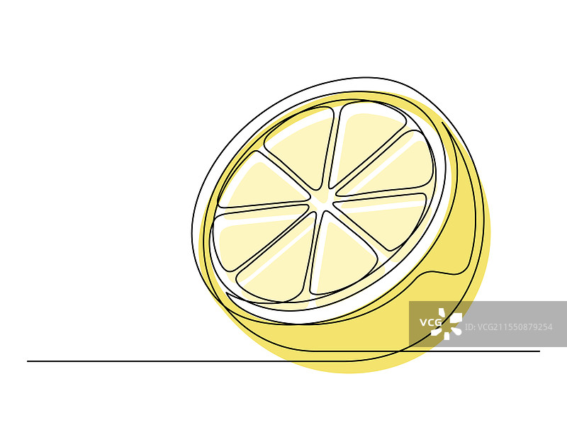 连续的一行黄色柠檬半片图片素材
