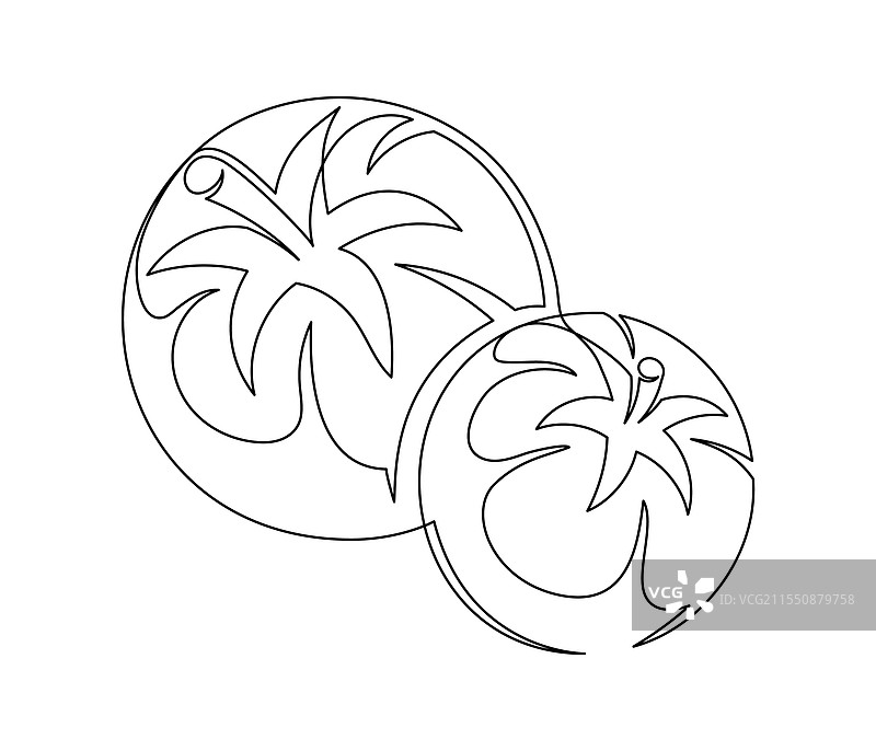 几条番茄轮廓线图片素材