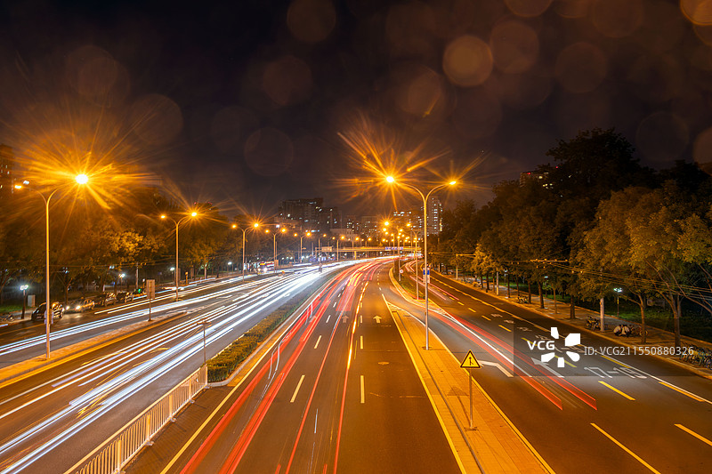 北京街道夜景图片素材