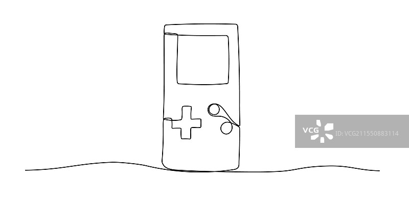 游戏机一笔连画手绘图图片素材