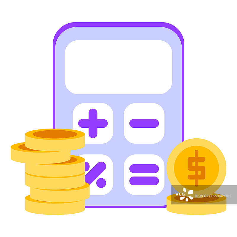 带有美元硬币的计算器图片素材