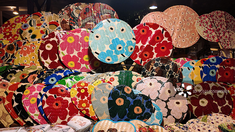 泰国夜市的蒲扇图片素材