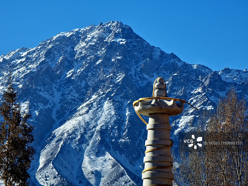 冬日的马蹄寺风光图片素材