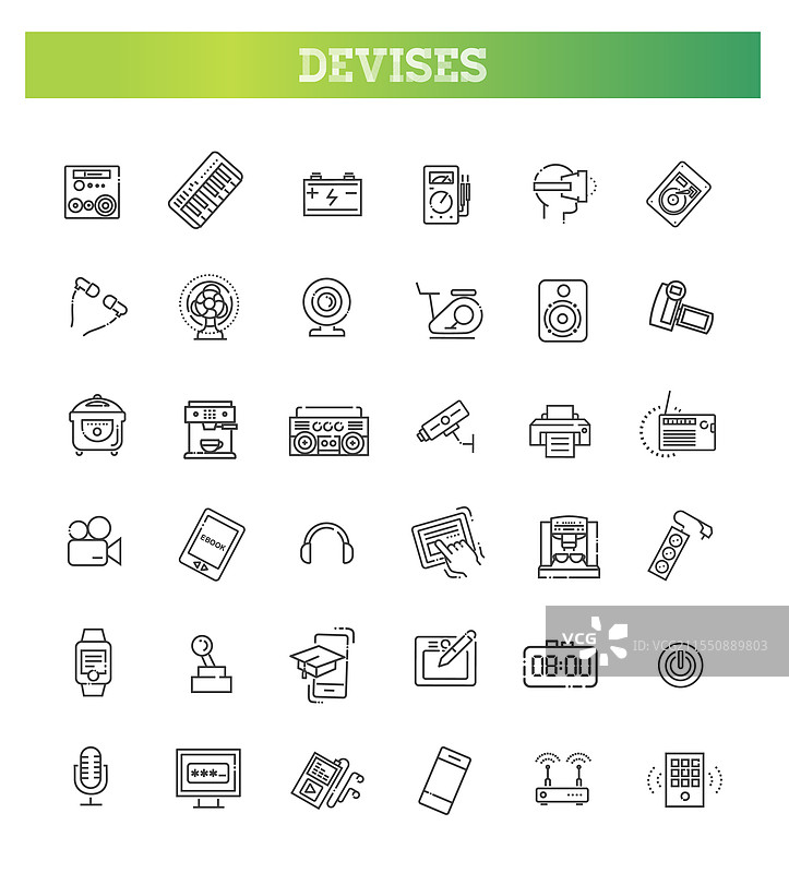 智能设备和小工具图标集图片素材