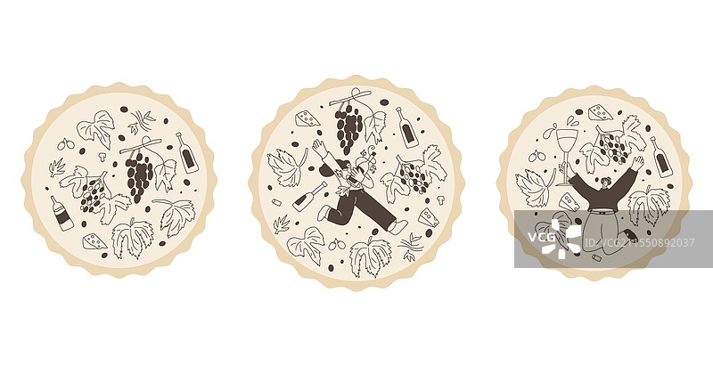 葡萄酒俱乐部徽章，女性手持酒瓶图片素材