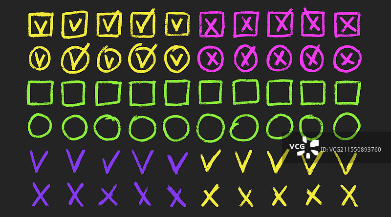 一组复选框，突出显示勾选和选中状态图片素材