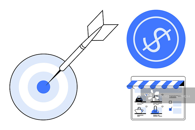 通过在线销售目标实现商业目标图片素材