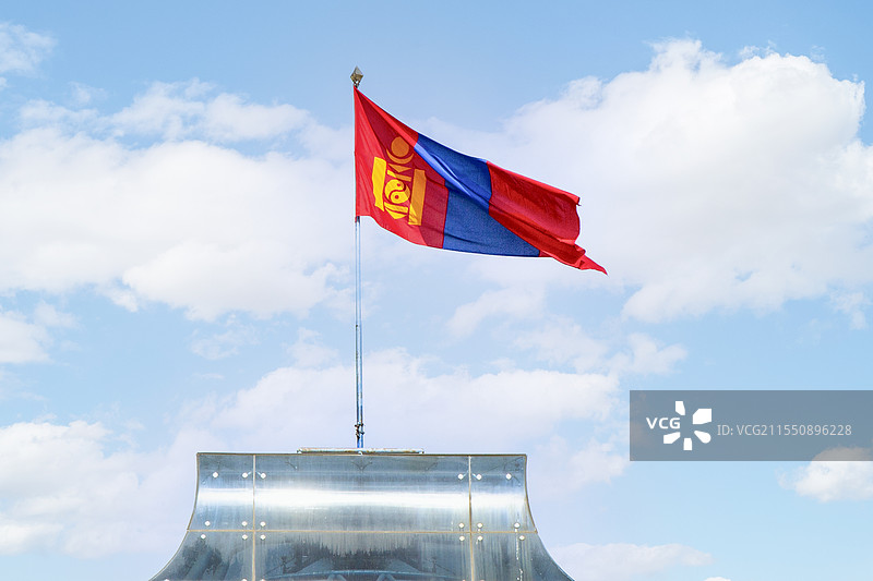 蒙古国乌兰巴托广场蒙古国国旗图片素材