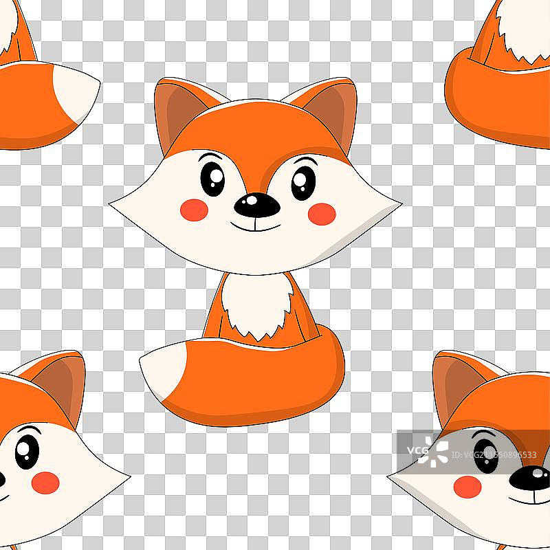 可爱狐狸宝宝的无缝图案图片素材