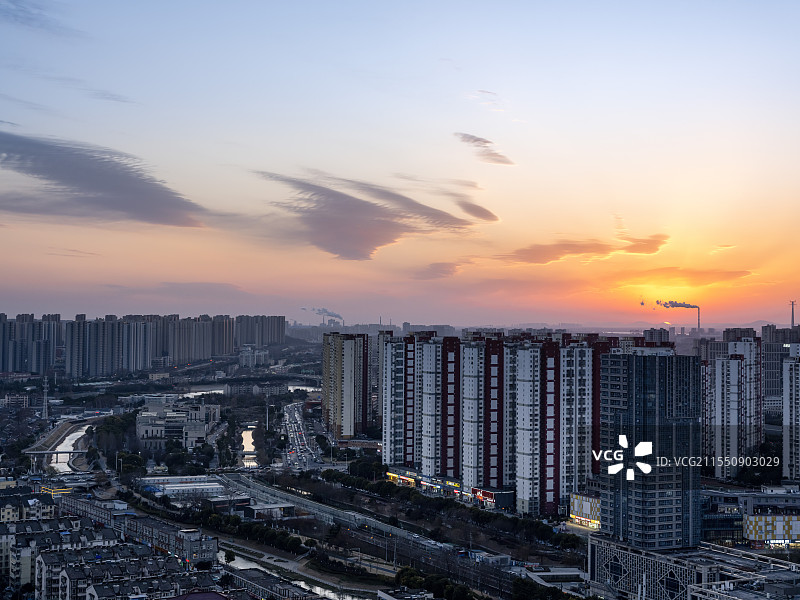 南京油坊桥日落夕阳图片素材