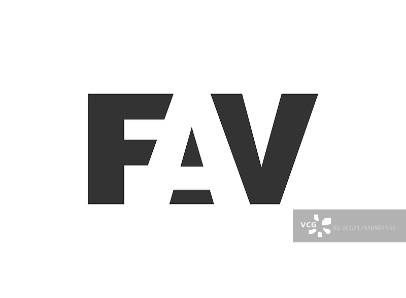 大胆字体的首字母F A V的喜爱logo设计图片素材