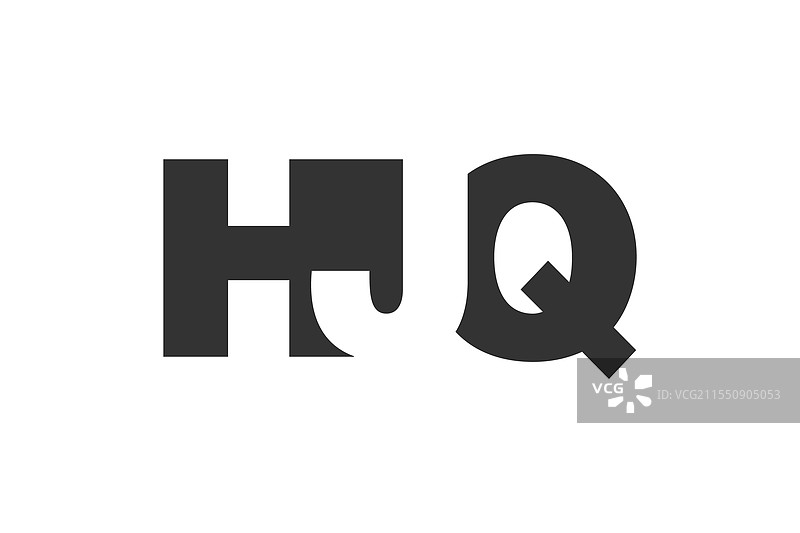 H J Q 字母标志设计，粗体字型图片素材