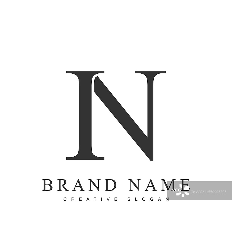 时尚标志模板中的首字母 i 和图片素材